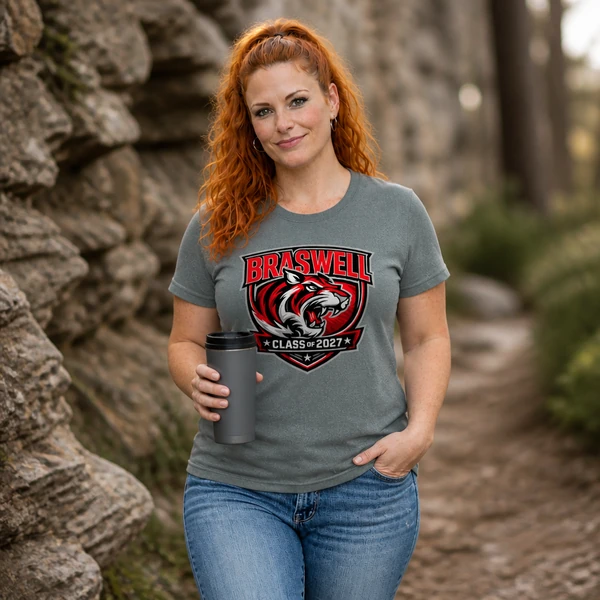 Braswell Class of 2027 Crest - Grey Concrete Heather