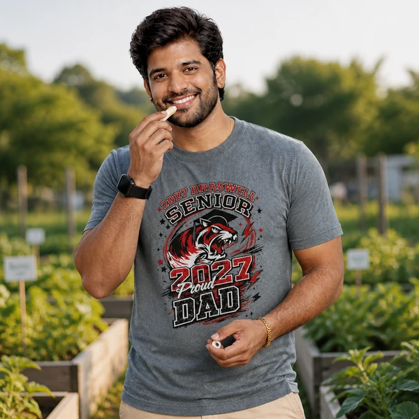 Braswell Senior 2027 Proud Dad - Grey Concrete Heather